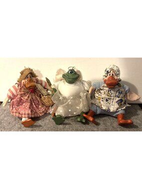 3 Russ Berrie Vintage Dream Weaver Angel Frog & Eliza Ducklittle and Her Friend